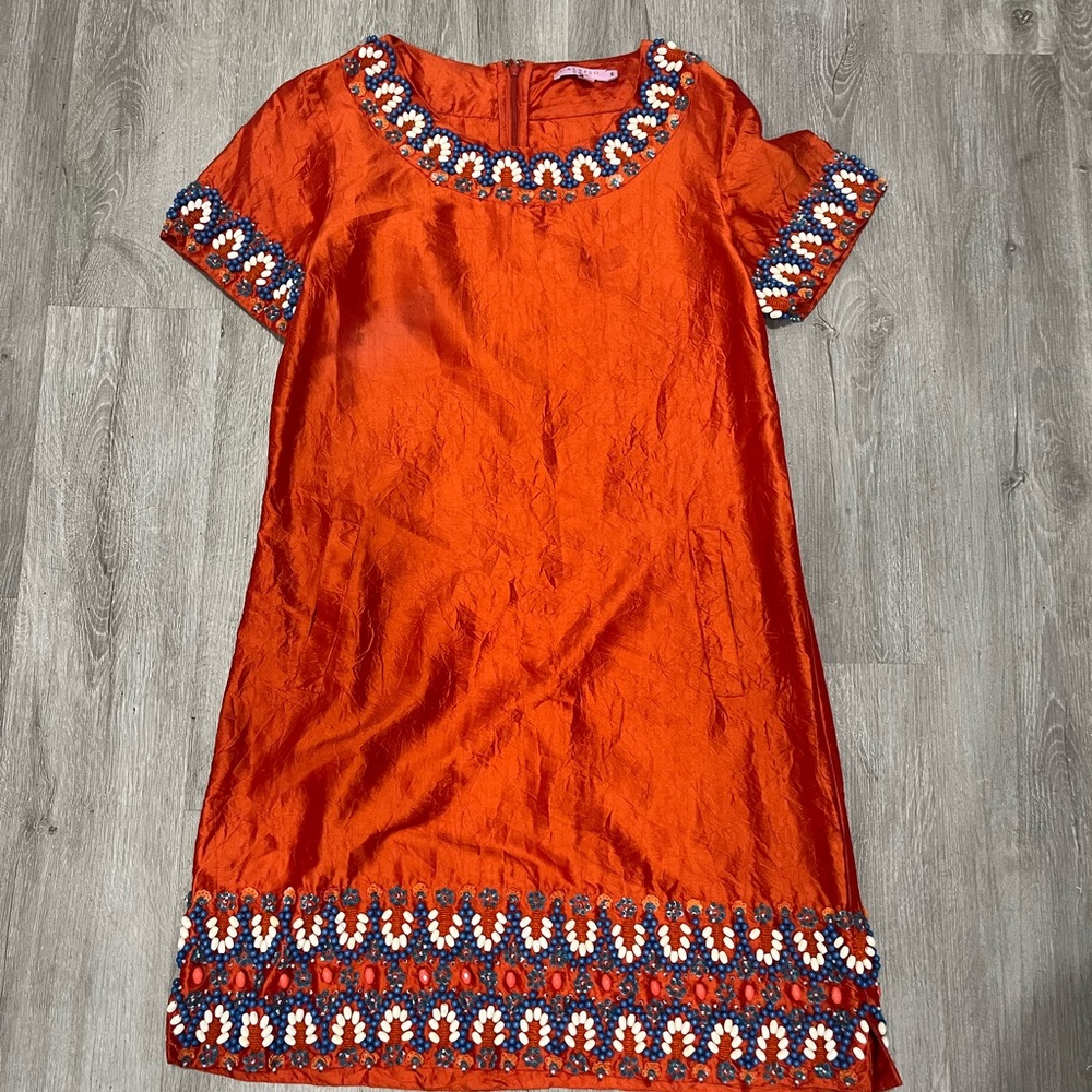 Embroidered Orange Dress